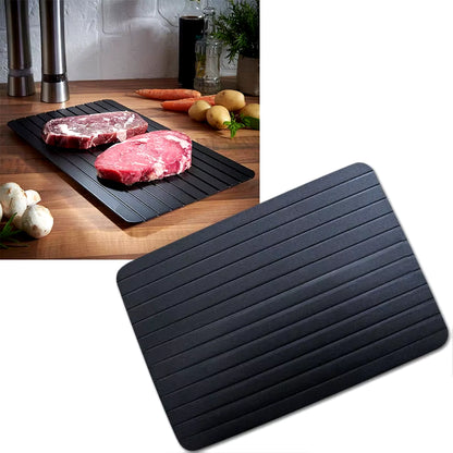 Effortless Thawing with the Aluminum Alloy Rapid Defrosting Tray - Perfect for Steak, Fish, Fruits, and Meat!